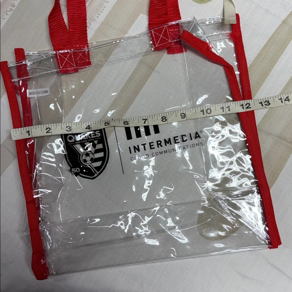 Clear plastic San Jose earthquakes transparent red stadium approved Tote Bag